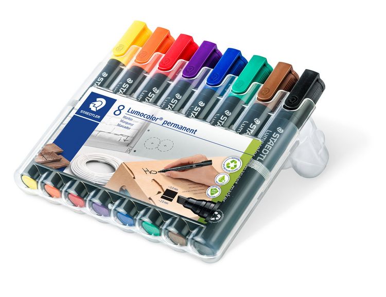 Produktbild: STAEDTLER Marker Lumocolor 350 parmanent, Keilspitze, 10er Set