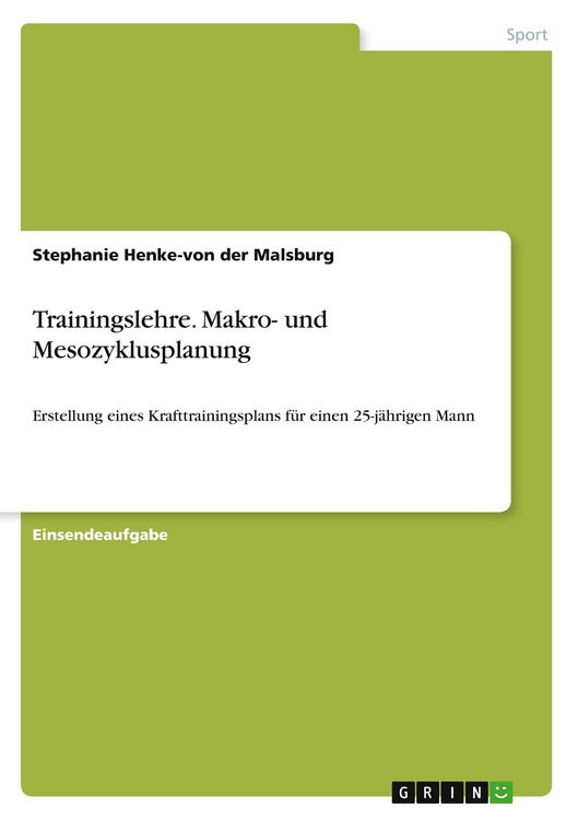 Produktbild: Trainingslehre. Makro- und Mesozyklusplanung