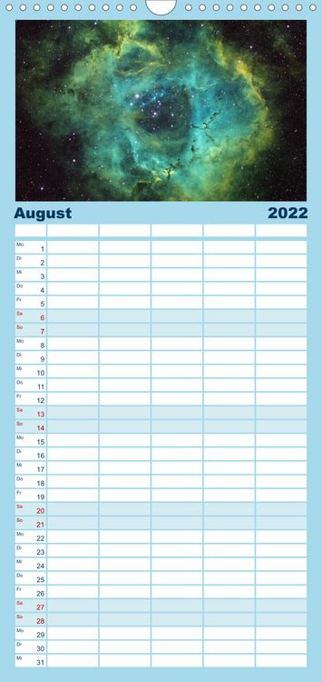 Produktbild: Familienplaner Atemberaubender Weltraum (Wandkalender 2022 , 21 cm x 45 cm, hoch)