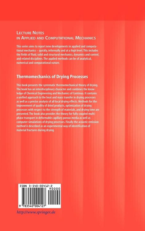 Produktbild: Thermomechanics of Drying Processes