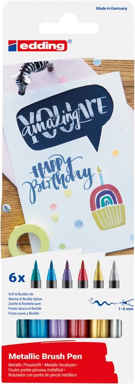 Produktbild: edding 1340 metallic Pinselstift 6er Set