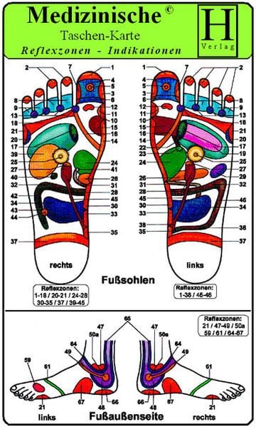 Produktbild: Reflexzonen Indikation F&uuml;sse - Medizinische Taschen-Karte