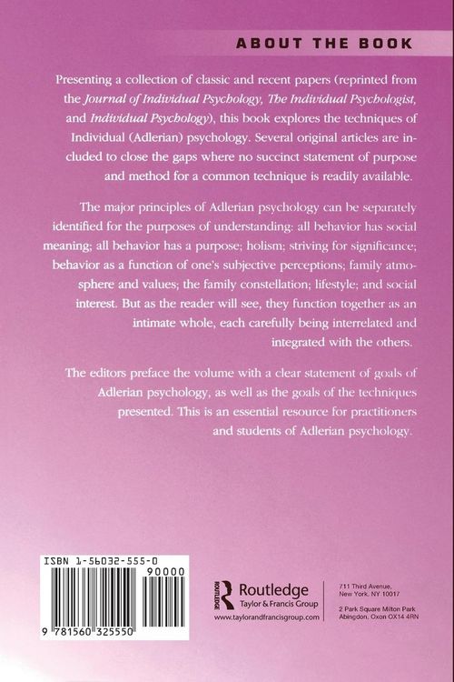 Produktbild: Techniques In Adlerian Psychology