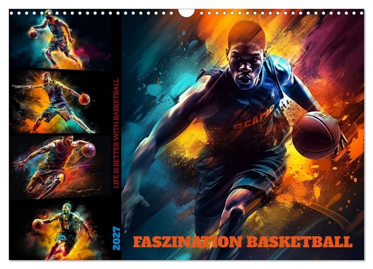 Produktbild: Faszination Basketball (Wandkalender 2027 DIN A3 quer), CALVENDO Monatskalender