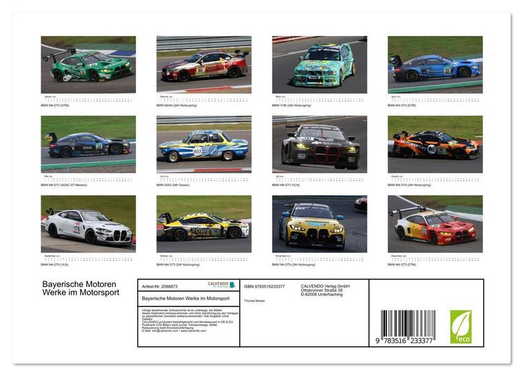 Produktbild: Bayerische Motoren Werke im Motorsport (Wandkalender 2026 DIN A4 quer), CALVENDO Monatskalender