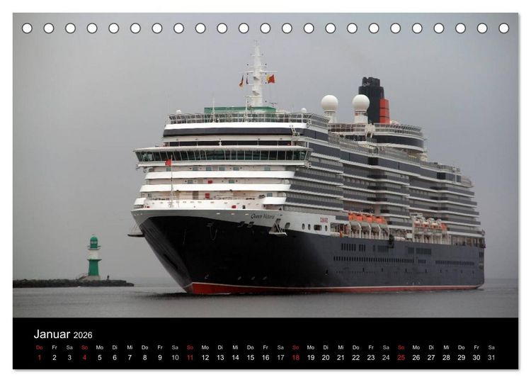 Produktbild: Cruiseliner in Warnem&uuml;nde (Tischkalender 2026 DIN A5 quer), CALVENDO Monatskalender