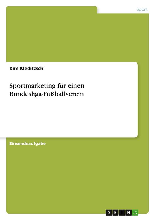 Produktbild: Sportmarketing f&uuml;r einen Bundesliga-Fu&szlig;ballverein