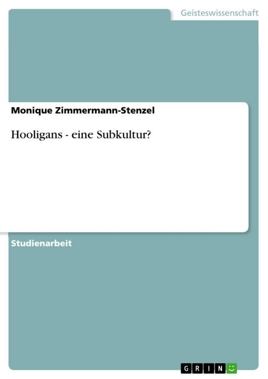 Produktbild: Hooligans - eine Subkultur?