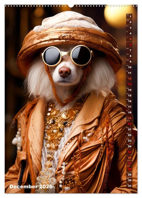 Produktbild: Stylish Dogs (Wall Calendar 2026 DIN A2 portrait), CALVENDO 12 Month Wall Calendar