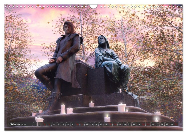 Produktbild: Gothic Sehnsucht (Wandkalender 2026 DIN A3 quer), CALVENDO Monatskalender