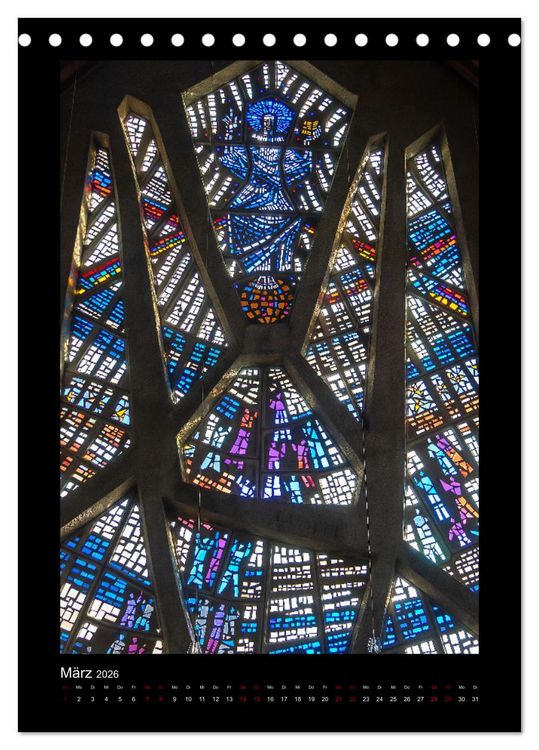 Produktbild: Kirchenfenster - Sakrale Glaskunst (Tischkalender 2026 DIN A5 hoch), CALVENDO Monatskalender