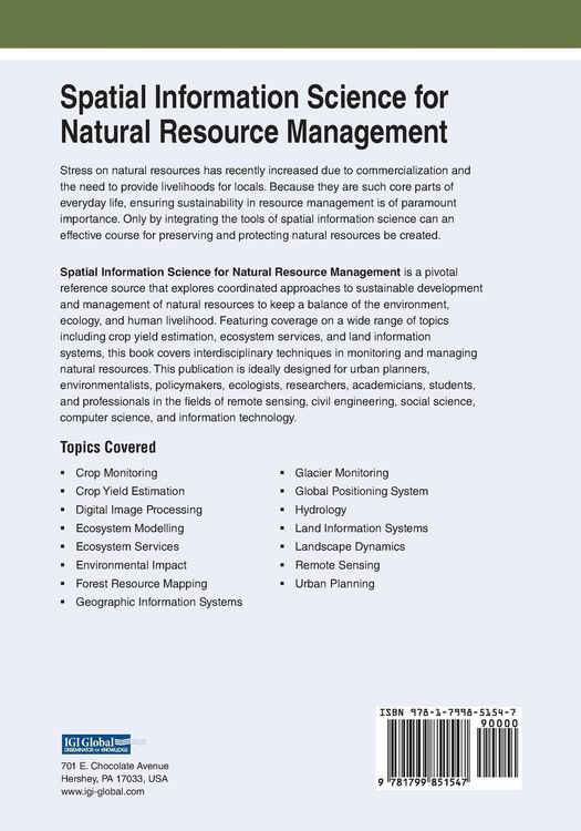Produktbild: Spatial Information Science for Natural Resource Management