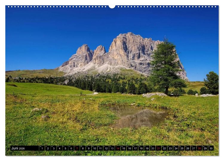 Produktbild: Das Gr&ouml;dner Tal - Im Herzen der Dolomiten (Wandkalender 2026 DIN A2 quer), CALVENDO Monatskalender