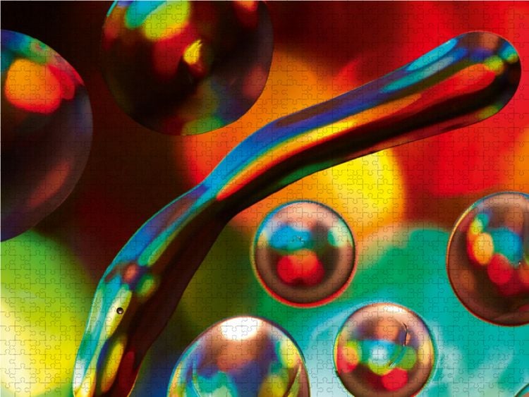 Produktbild: CALVENDO Puzzle Farbrausch mit &Ouml;l und Wasser 07 1000 Teile Lege-Gr&ouml;&szlig;e 64 x 48 cm Foto-Puzzle Bild von Veronika Rix