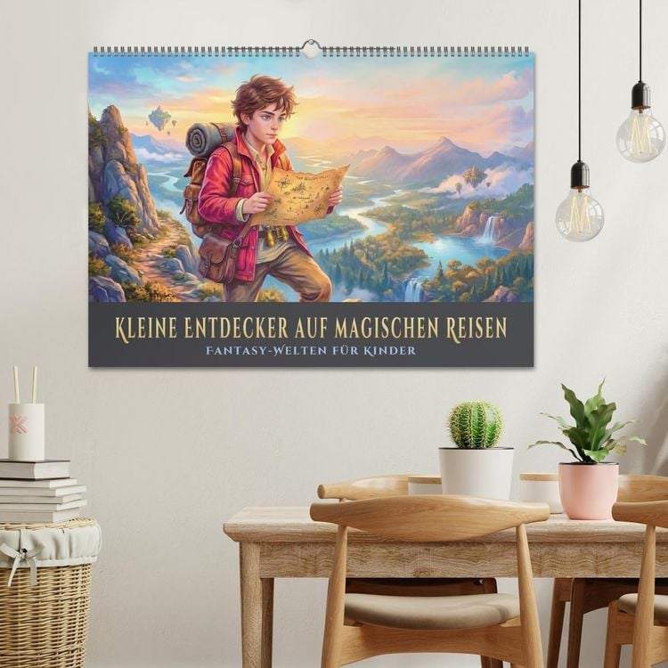 Produktbild: Kleine Entdecker auf magischen Reisen - Fantasy-Welten f&uuml;r Kinder (Wandkalender 2027 DIN A2 quer), CALVENDO Monatskalender