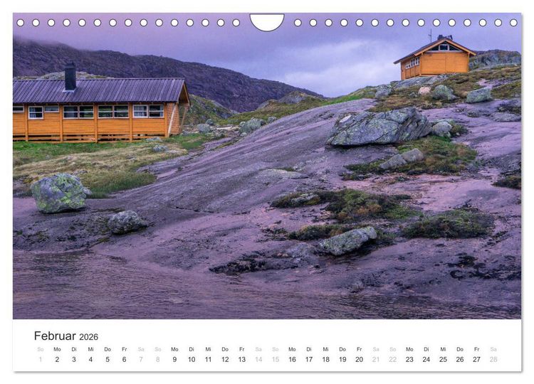 Produktbild: Norwegen Kalender - Wilde H&uuml;tten in den Bergen (Wandkalender 2026 DIN A4 quer), CALVENDO Monatskalender