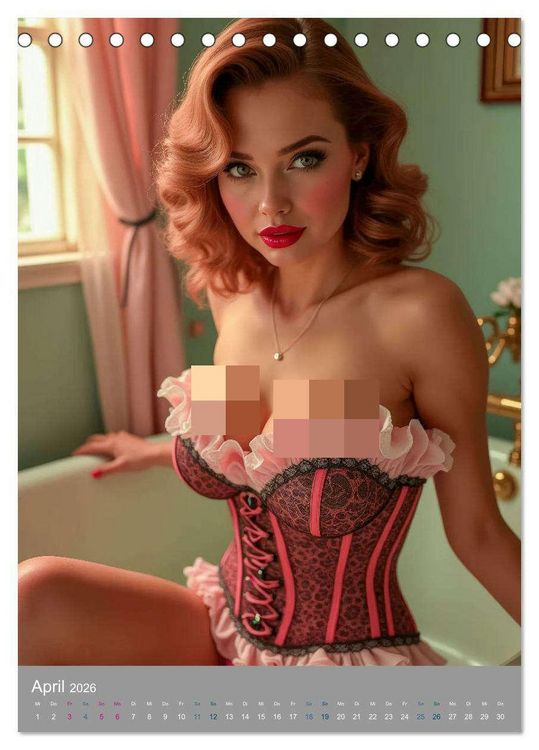 Produktbild: Pinup-Diven (Tischkalender 2026 DIN A5 hoch), CALVENDO Monatskalender