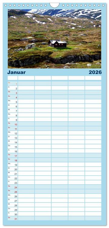 Produktbild: Familienplaner 2026 - Norwegens Wilder Westen mit 5 Spalten (Wandkalender, 21 x 45 cm) CALVENDO