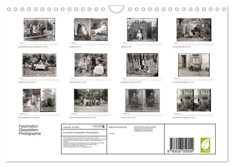 Produktbild: Faszination Glasplatten-Photographie (Wandkalender 2026 DIN A4 quer), CALVENDO Monatskalender
