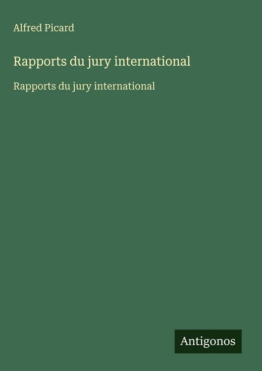 Produktbild: Rapports du jury international