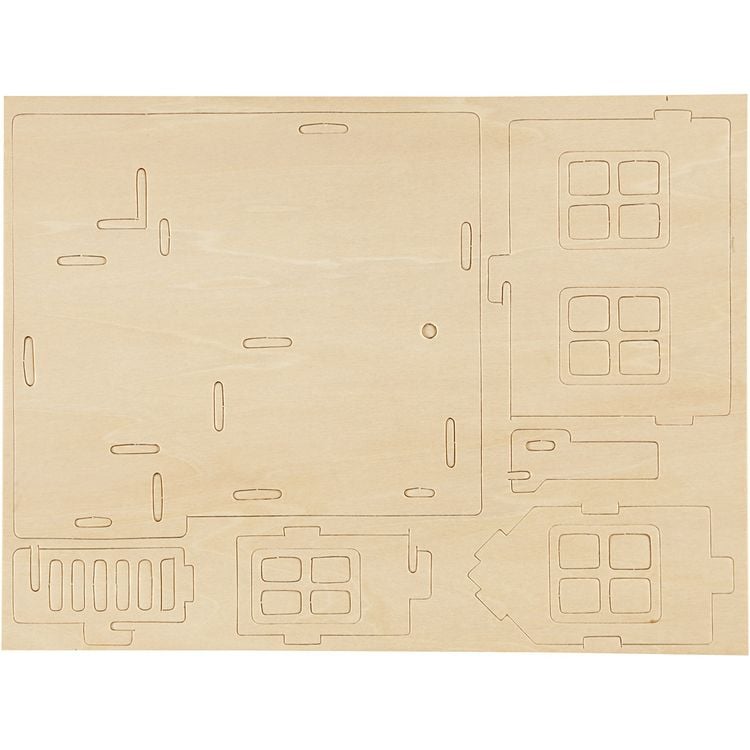 Produktbild: Creativ Company 3D-Figuren zum Zusammensetzen, Haus mit Terrasse, Gr&ouml;&szlig;e 19x17,5x15, 1 Stk