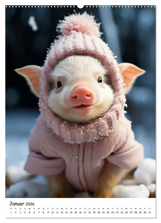 Produktbild: Gl&uuml;cksschweinchen (Wandkalender 2026 DIN A2 hoch), CALVENDO Monatskalender