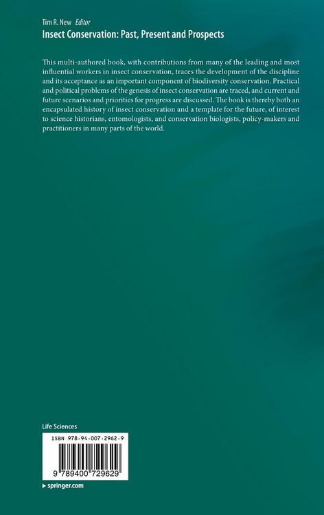 Produktbild: Insect Conservation: Past, Present and Prospects