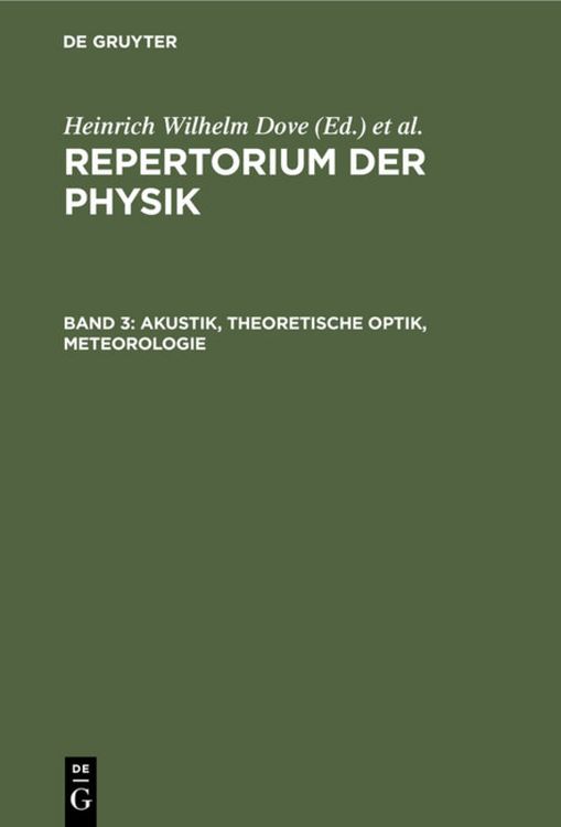 Produktbild: Akustik, Theoretische Optik, Meteorologie