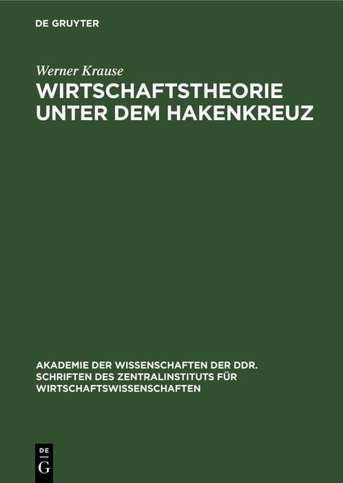 Produktbild: Wirtschaftstheorie unter dem Hakenkreuz