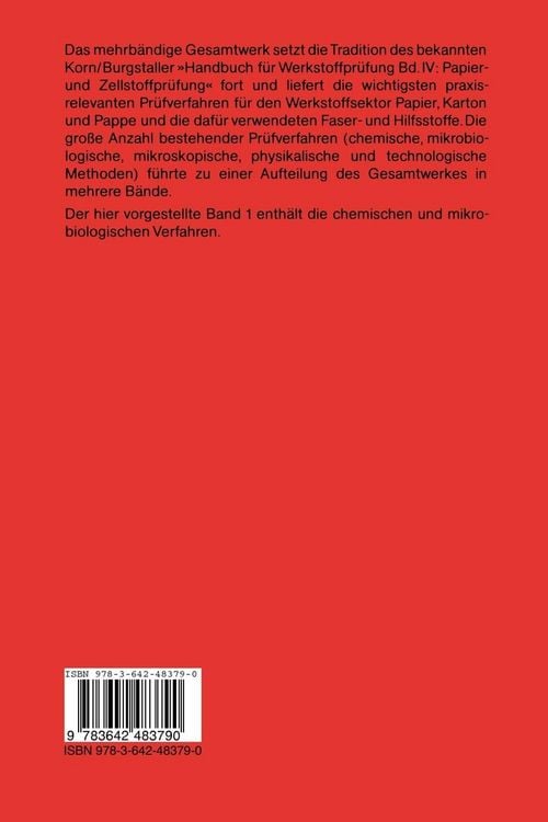 Produktbild: Pr&uuml;fung von Papier, Pappe, Zellstoff und Holzstoff