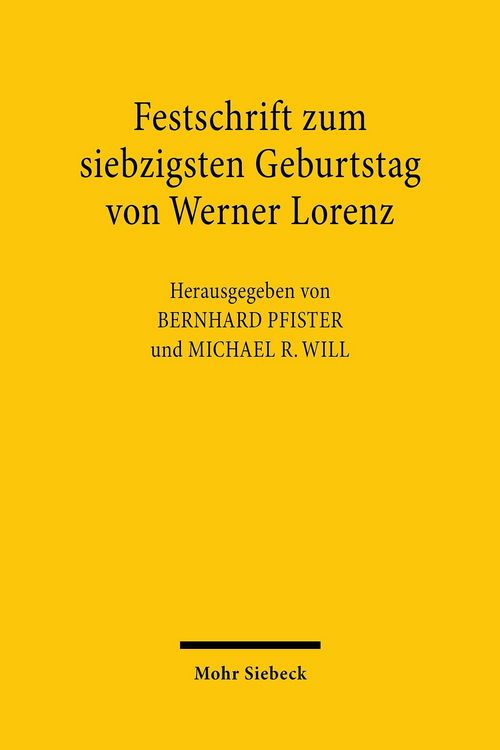 Produktbild: Festschrift zum siebzigsten Geburtstag von Werner Lorenz