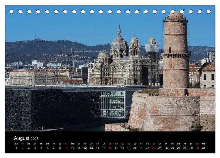 Produktbild: MARSEILLE - Die Hafenmetropole an der C&ocirc;te d'Azur (Tischkalender 2026 DIN A5 quer), CALVENDO Monatskalender