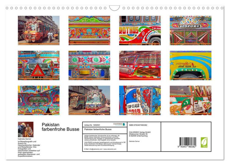 Produktbild: Pakistan farbenfrohe Busse (Wandkalender 2026 DIN A3 quer), CALVENDO Monatskalender