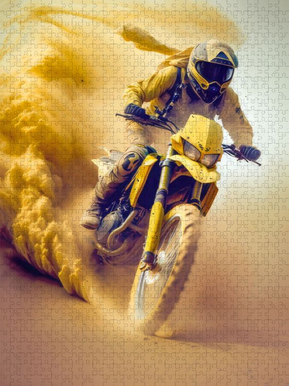 Produktbild: CALVENDO Puzzle Motorradrennen in der W&uuml;ste | 1000 Teile Lege-Gr&ouml;&szlig;e 64x48cm Foto-Puzzle f&uuml;r gl&uuml;ckliche Stunden