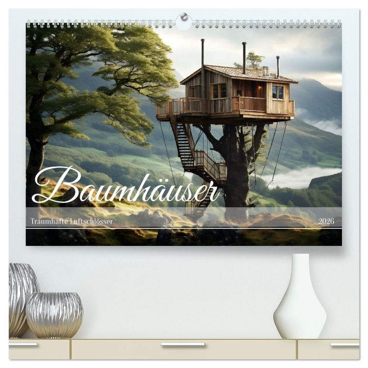 Produktbild: Baumh&auml;user - Traumhafte Luftschl&ouml;sser (hochwertiger Premium Wandkalender 2026 DIN A2 quer), Kunstdruck in Hochglanz