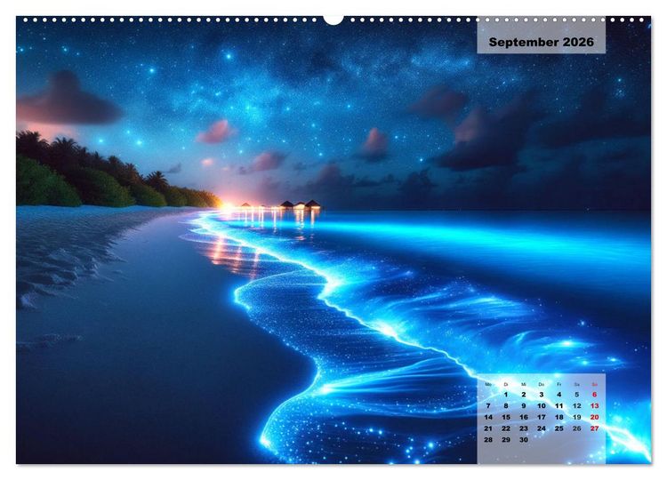Produktbild: Die sch&ouml;nsten Naturwunder - Betrachtet durch die Augen der KI (hochwertiger Premium Wandkalender 2026 DIN A2 quer), Kunstdruck in Hochglanz