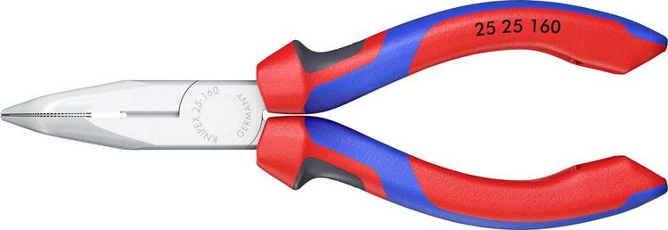 Produktbild: Knipex 25 25 160 Elektronik- u. Feinmechanik Flachrundzange 40&deg; gebogen Chrom-Vanadium Stahl 160 mm