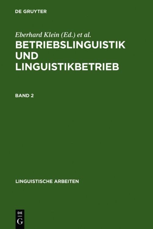Produktbild: Betriebslinguistik und Linguistikbetrieb