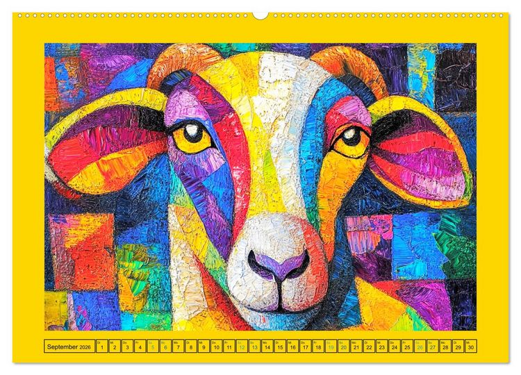 Produktbild: Abstrakte Eleganz. K&uuml;nstlerische Tiermotive in sch&ouml;nen Farben (Wandkalender 2026 DIN A2 quer), CALVENDO Monatskalender