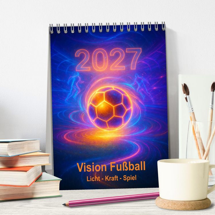 Produktbild: Vision Fu&szlig;ball Licht - Kraft - Spiel (Tischkalender 2027 DIN A5 hoch), CALVENDO Monatskalender
