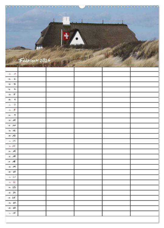 Produktbild: Familienplaner - Sylt (Wandkalender 2026 DIN A2 hoch), CALVENDO Monatskalender