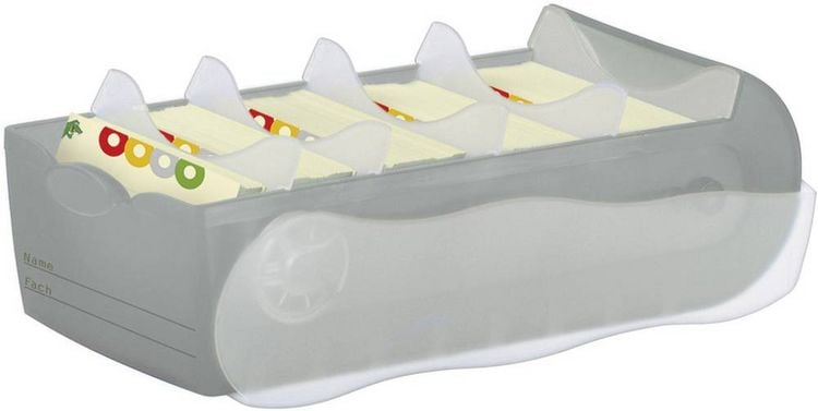 Produktbild: HAN CROCO 998-693 Karteikasten Grau, Transluzent max. Anzahl der Karten: 500 Karten DIN A8 quer inkl. 100 linierten Karten