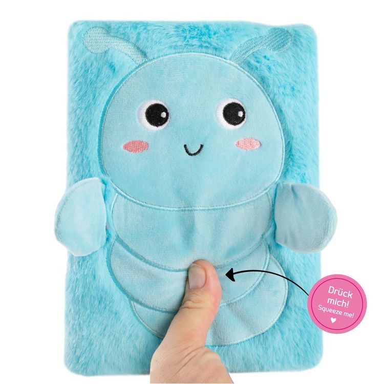 Produktbild: Idena Notizbuch Fluffy Raupe liniert 80 Blatt 80g/m&sup2; DIN A5