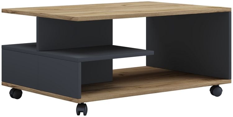 Produktbild: Holz Sofatisch Couchtisch Rollen rollbar Stango L