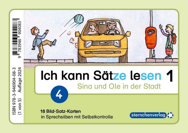 Produktbild: Ich kann S&auml;tze lesen Teil 1 - In Sprechsilben - 90 Bild-Satz-Karten mit Selbstkontrolle