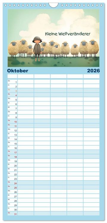 Produktbild: Familienplaner 2026 - Friedensboten - Stimmen der Hoffnung mit 5 Spalten (Wandkalender, 21 x 45 cm) CALVENDO