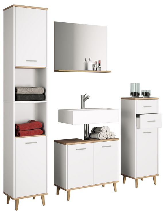 Produktbild: Holz Badm&ouml;bel Badunterschrank Waschbecken Landos