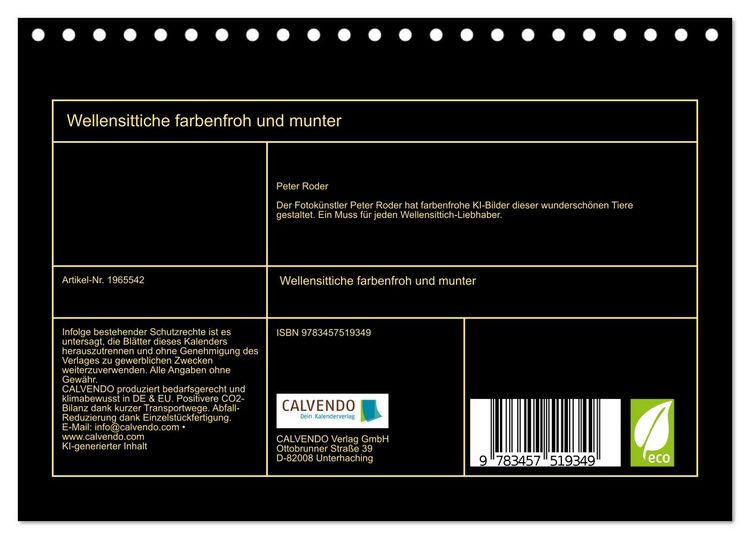 Produktbild: Wellensittiche farbenfroh und munter (Tischkalender 2026 DIN A5 quer), CALVENDO Monatskalender