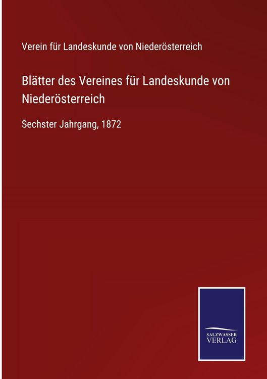 Produktbild: Bl&auml;tter des Vereines f&uuml;r Landeskunde von Nieder&ouml;sterreich