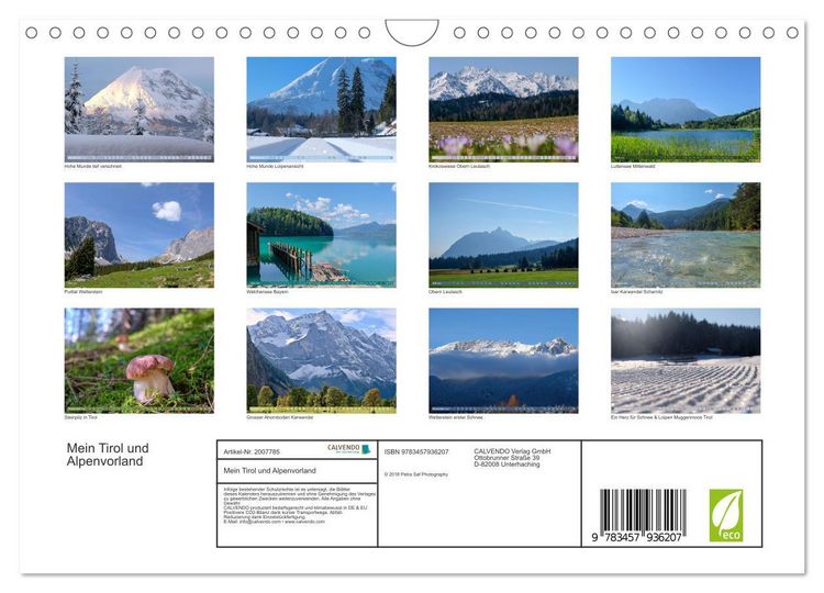 Produktbild: Mein Tirol und Alpenvorland (Wandkalender 2026 DIN A4 quer), CALVENDO Monatskalender